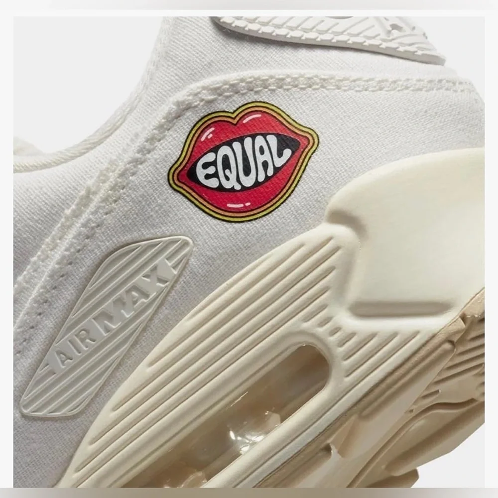 Nike Womens Size 12 Air Max 90 SE The Future Is Equal FD0867-133 Sail White Lips